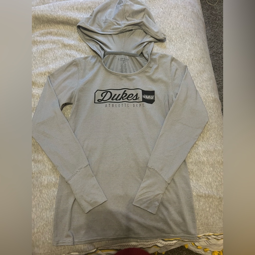 JMU Dukes Long sleeve athletic hooded top.
